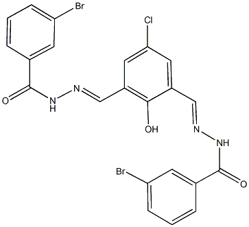 3-bromo-N'-{3-[2-(3-bromobenzoyl)carbohydrazonoyl]-5-chloro-2-hydroxybenzylidene}benzohydrazide 结构式