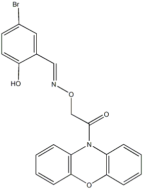 5-bromo-2-hydroxybenzaldehyde O-[2-oxo-2-(10H-phenoxazin-10-yl)ethyl]oxime 结构式