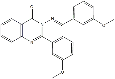 3-[(3-methoxybenzylidene)amino]-2-(3-methoxyphenyl)-4(3H)-quinazolinone 结构式