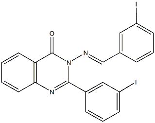 3-[(3-iodobenzylidene)amino]-2-(3-iodophenyl)-4(3H)-quinazolinone 结构式