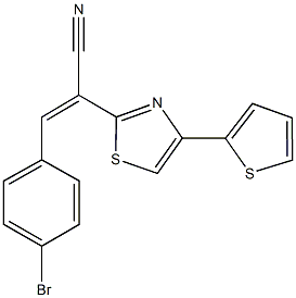3-(4-bromophenyl)-2-[4-(2-thienyl)-1,3-thiazol-2-yl]acrylonitrile 结构式
