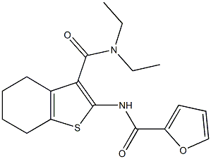 N-{3-[(diethylamino)carbonyl]-4,5,6,7-tetrahydro-1-benzothien-2-yl}-2-furamide 结构式