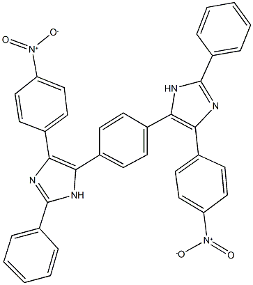 4-{4-nitrophenyl}-5-[4-(4-{4-nitrophenyl}-2-phenyl-1H-imidazol-5-yl)phenyl]-2-phenyl-1H-imidazole 结构式