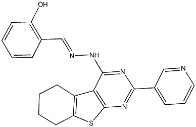 2-hydroxybenzaldehyde [2-(3-pyridinyl)-5,6,7,8-tetrahydro[1]benzothieno[2,3-d]pyrimidin-4-yl]hydrazone 结构式