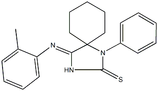 4-[(2-methylphenyl)imino]-1-phenyl-1,3-diazaspiro[4.5]decane-2-thione 结构式