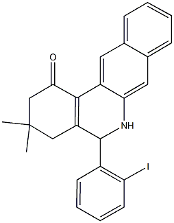 5-(2-iodophenyl)-3,3-dimethyl-3,4,5,6-tetrahydrobenzo[b]phenanthridin-1(2H)-one 结构式