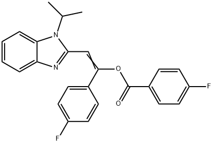 1-(4-fluorophenyl)-2-(1-isopropyl-1H-benzimidazol-2-yl)vinyl 4-fluorobenzoate 结构式