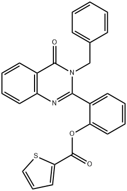 2-(3-benzyl-4-oxo-3,4-dihydro-2-quinazolinyl)phenyl 2-thiophenecarboxylate 结构式