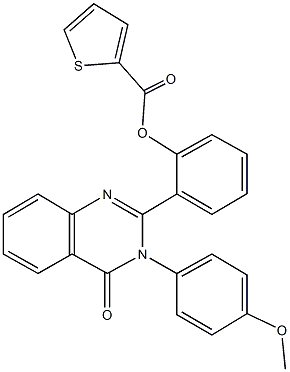 2-[3-(4-methoxyphenyl)-4-oxo-3,4-dihydro-2-quinazolinyl]phenyl 2-thiophenecarboxylate 结构式