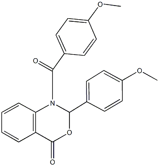 1-(4-methoxybenzoyl)-2-(4-methoxyphenyl)-1,2-dihydro-4H-3,1-benzoxazin-4-one 结构式