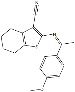2-{[1-(4-methoxyphenyl)ethylidene]amino}-4,5,6,7-tetrahydro-1-benzothiophene-3-carbonitrile 结构式