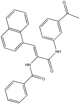 N-[1-[(3-acetylanilino)carbonyl]-2-(1-naphthyl)vinyl]benzamide 结构式