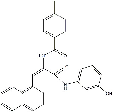 N-[1-[(3-hydroxyanilino)carbonyl]-2-(1-naphthyl)vinyl]-4-methylbenzamide 结构式