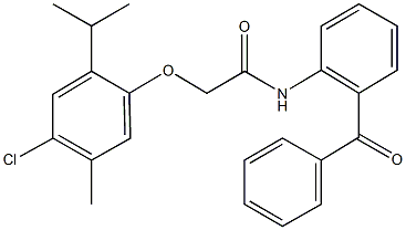 N-(2-benzoylphenyl)-2-(4-chloro-2-isopropyl-5-methylphenoxy)acetamide 结构式