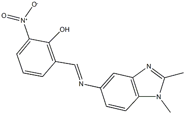 2-{[(1,2-dimethyl-1H-benzimidazol-5-yl)imino]methyl}-6-nitrophenol 结构式