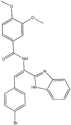 N-[1-(1H-benzimidazol-2-yl)-2-(4-bromophenyl)vinyl]-3,4-dimethoxybenzamide 结构式