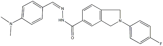 N'-[4-(dimethylamino)benzylidene]-2-(4-fluorophenyl)-5-isoindolinecarbohydrazide 结构式