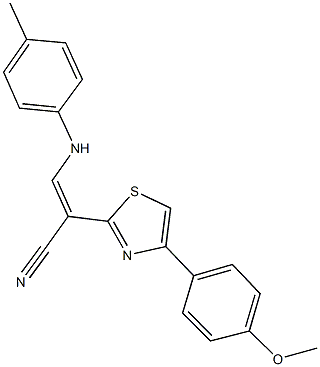 2-[4-(4-methoxyphenyl)-1,3-thiazol-2-yl]-3-(4-toluidino)acrylonitrile 结构式