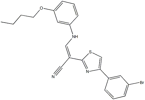 2-[4-(3-bromophenyl)-1,3-thiazol-2-yl]-3-(3-butoxyanilino)acrylonitrile 结构式