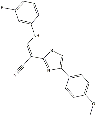 3-(3-fluoroanilino)-2-[4-(4-methoxyphenyl)-1,3-thiazol-2-yl]acrylonitrile 结构式