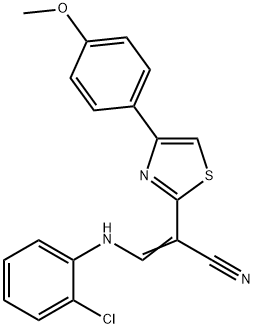 3-(2-chloroanilino)-2-[4-(4-methoxyphenyl)-1,3-thiazol-2-yl]acrylonitrile 结构式