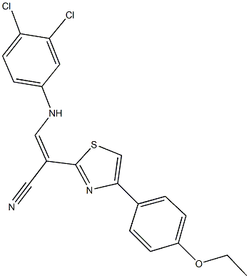 3-(3,4-dichloroanilino)-2-[4-(4-ethoxyphenyl)-1,3-thiazol-2-yl]acrylonitrile 结构式