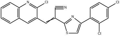 3-(2-chloro-3-quinolinyl)-2-[4-(2,4-dichlorophenyl)-1,3-thiazol-2-yl]acrylonitrile 结构式