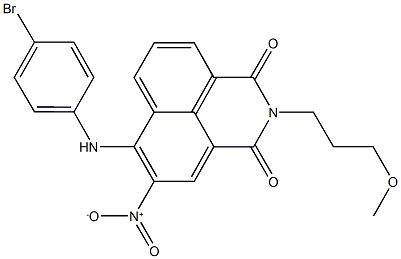 6-(4-bromoanilino)-5-nitro-2-(3-methoxypropyl)-1H-benzo[de]isoquinoline-1,3(2H)-dione 结构式