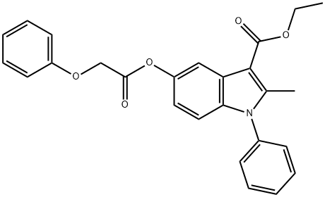 ethyl 2-methyl-5-[(phenoxyacetyl)oxy]-1-phenyl-1H-indole-3-carboxylate 结构式