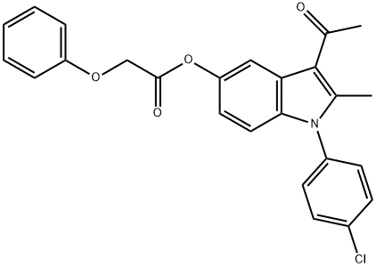 3-acetyl-1-(4-chlorophenyl)-2-methyl-1H-indol-5-yl phenoxyacetate 结构式