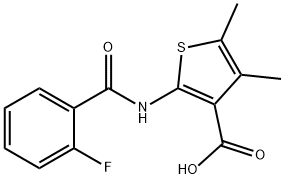 2-[(2-fluorobenzoyl)amino]-4,5-dimethyl-3-thiophenecarboxylic acid 结构式