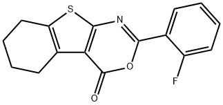 2-(2-fluorophenyl)-5,6,7,8-tetrahydro-4H-[1]benzothieno[2,3-d][1,3]oxazin-4-one 结构式