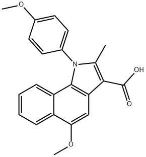 5-methoxy-1-(4-methoxyphenyl)-2-methyl-1H-benzo[g]indole-3-carboxylic acid 结构式