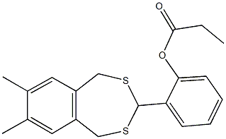 2-(7,8-dimethyl-1,5-dihydro-2,4-benzodithiepin-3-yl)phenyl propionate 结构式