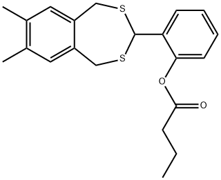 2-(7,8-dimethyl-1,5-dihydro-2,4-benzodithiepin-3-yl)phenyl butyrate 结构式