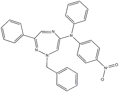 1-benzyl-6-[4-nitro(phenyl)anilino]-3-phenyl-1H-1,2,5-triazepine 结构式