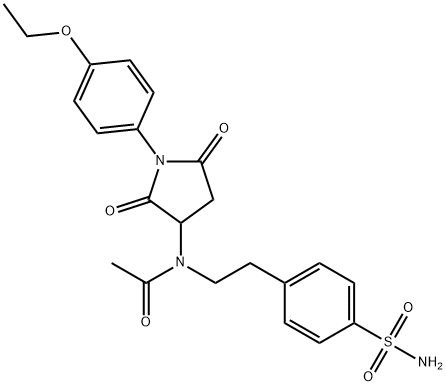 N-{2-[4-(aminosulfonyl)phenyl]ethyl}-N-[1-(4-ethoxyphenyl)-2,5-dioxo-3-pyrrolidinyl]acetamide 结构式