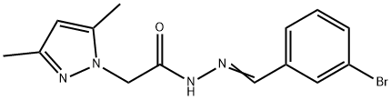 N'-(3-bromobenzylidene)-2-(3,5-dimethyl-1H-pyrazol-1-yl)acetohydrazide 结构式