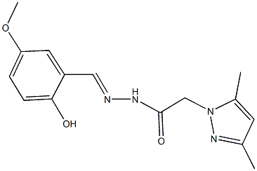 2-(3,5-dimethyl-1H-pyrazol-1-yl)-N'-(2-hydroxy-5-methoxybenzylidene)acetohydrazide 结构式