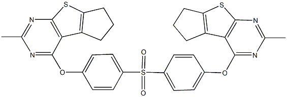 bis{4-[(2-methyl-6,7-dihydro-5H-cyclopenta[4,5]thieno[2,3-d]pyrimidin-4-yl)oxy]phenyl} sulfone 结构式