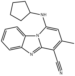 1-(cyclopentylamino)-3-methylpyrido[1,2-a]benzimidazole-4-carbonitrile 结构式