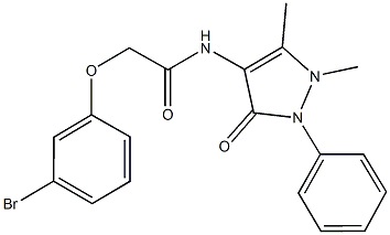 2-(3-bromophenoxy)-N-(1,5-dimethyl-3-oxo-2-phenyl-2,3-dihydro-1H-pyrazol-4-yl)acetamide 结构式