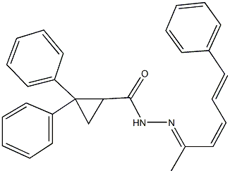 N'-(1-methyl-5-phenyl-2,4-pentadienylidene)-2,2-diphenylcyclopropanecarbohydrazide 结构式