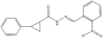 N'-{2-nitrobenzylidene}-2-phenylcyclopropanecarbohydrazide 结构式