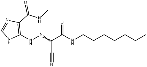 5-{2-[1-cyano-2-(heptylamino)-2-oxoethylidene]hydrazino}-N-methyl-1H-imidazole-4-carboxamide 结构式