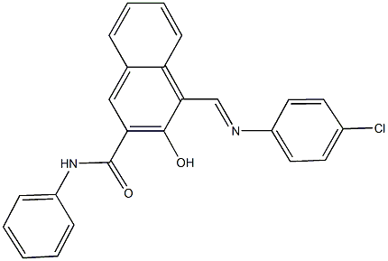 4-{[(4-chlorophenyl)imino]methyl}-3-hydroxy-N-phenyl-2-naphthamide 结构式