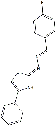 4-fluorobenzaldehyde (4-phenyl-1,3-thiazol-2-yl)hydrazone 结构式