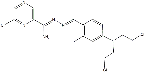 N'-{4-[bis(2-chloroethyl)amino]-2-methylbenzylidene}-6-chloro-2-pyrazinecarbohydrazonamide 结构式