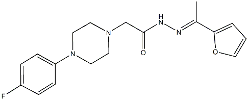 2-[4-(4-fluorophenyl)-1-piperazinyl]-N'-[1-(2-furyl)ethylidene]acetohydrazide 结构式