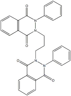 2-[3-(1,4-dioxo-3-phenyl-3,4-dihydro-2(1H)-phthalazinyl)propyl]-3-phenyl-2,3-dihydro-1,4-phthalazinedione 结构式